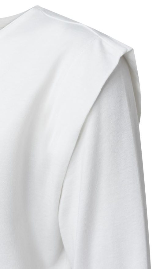 Shoulder pleat long sleeve top
