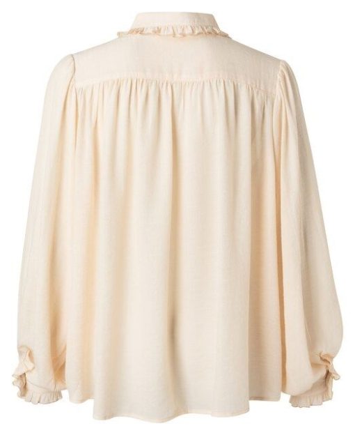 Blouse with ruffled edges