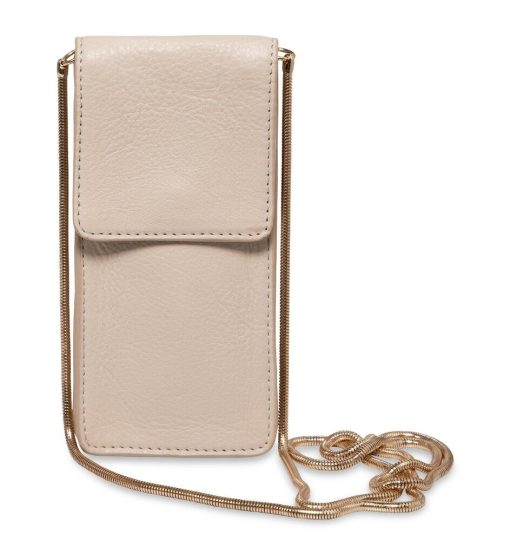 Leather phone bag with chain