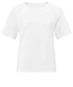 YAYA: T-shirt met ronde hals, korte mouwen en gevlochten detail
