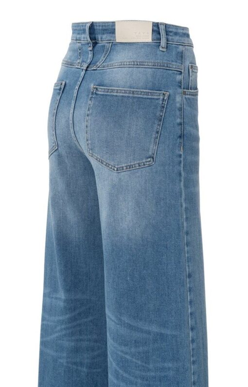 YAYA: Denim broek met extra wijde pijpen en hoge taille - L32