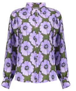 Geisha Flower Print Blouse