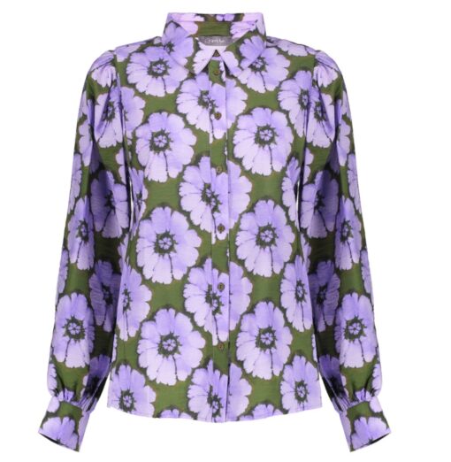 Geisha Flower Print Blouse