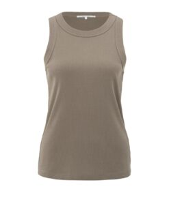 Geribd singlet met ronde hals