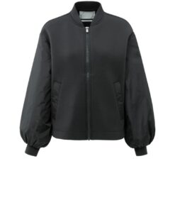 YAYA: Fleece bomberjack met nylon mouwen