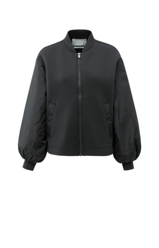 YAYA: Fleece bomberjack met nylon mouwen