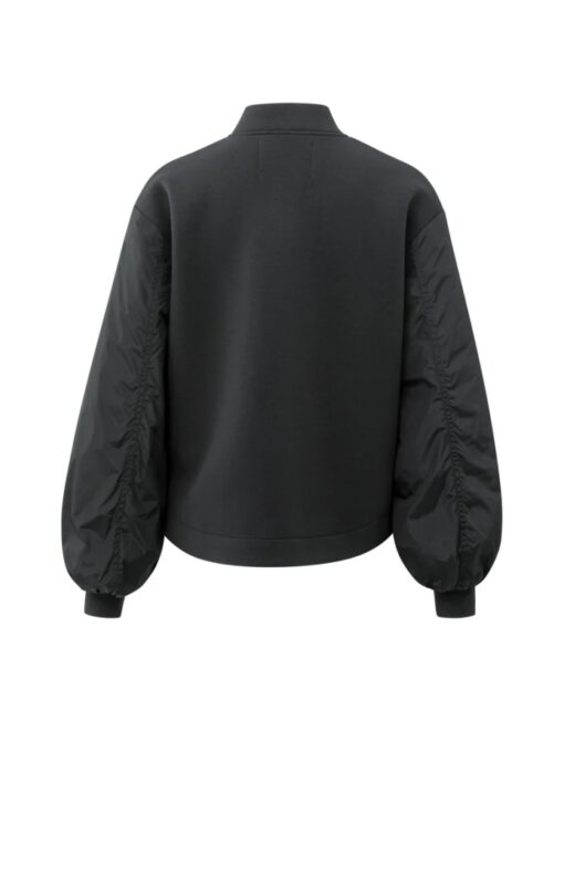 YAYA: Fleece bomberjack met nylon mouwen