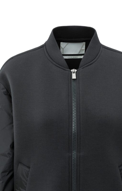 YAYA: Fleece bomberjack met nylon mouwen