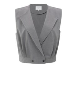 YAYA: Mouwloos jasje met revers en elastische taille
