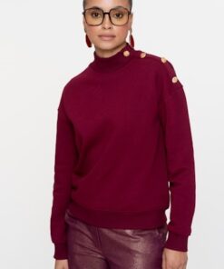 Geisha Buttons at Shoulder Sweater