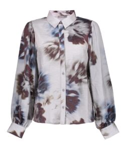 Geisha Grey Blue Print Blouse