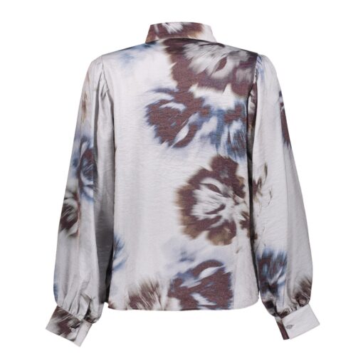 Geisha Grey Blue Print Blouse