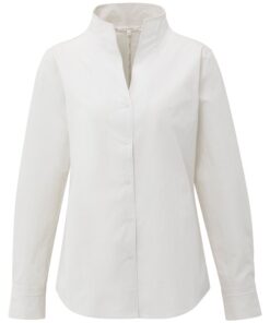 YAYA: Blouse met hoge V-hals kraag en lange mouwen