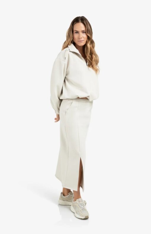 YAYA: Jersey rok met elastische taille en split
