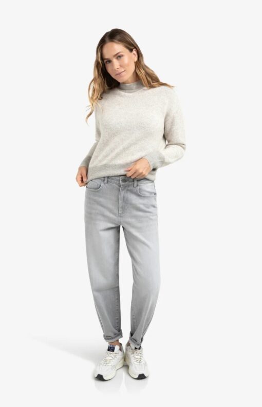 YAYA: Losvallende denim met hoge taille en rechte pijpen