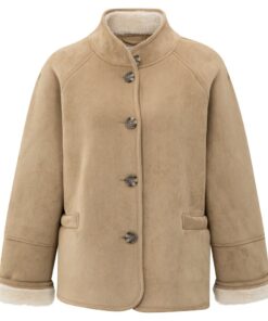 YAYA: Oversized lammy jas met raglanmouwen