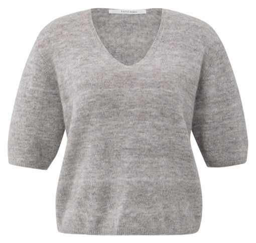 YAYA: Trui met V-hals, melangetextuur en knoopdetails