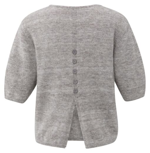YAYA: Trui met V-hals, melangetextuur en knoopdetails