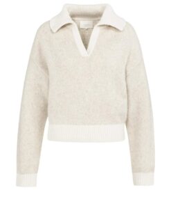 YAYA: Gebreide trui met contrasterende kraag en boorden