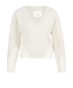 YAYA: Gebreide trui met V-hals en colorblock-effect
