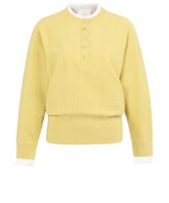 YAYA: Sweater met blousekraag en knoopdetail