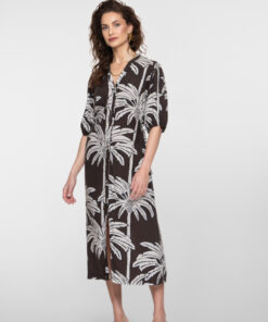 Geisha Midi Brown Jurk