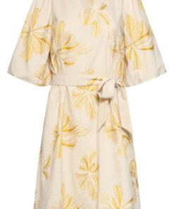 Smashed Lemon Light Yellow Leaf Dress