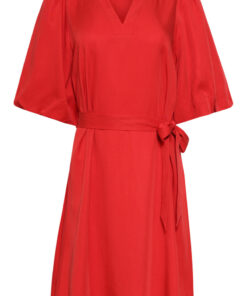 Smashed Lemon Red Puff Sleeve Dress