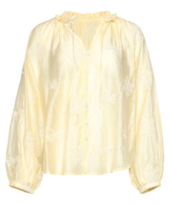 Smashed Lemon Ruffle Button Top