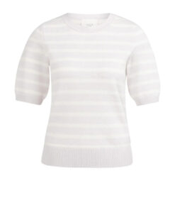 YAYA: Gebreide trui met streeppatroon en korte mouwen