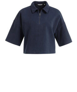 YAYA: Polo top met halve rits en korte mouwen