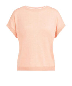 YAYA: Gebreide top met korte mouwen en contrasterende boorden