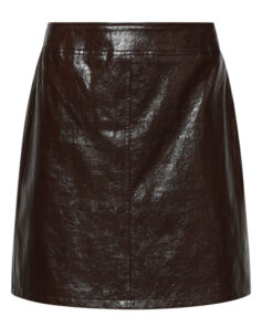 Smashed Lemon Brown PU Skirt