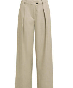 YAYA: Geweven pantalon met wijde pijpen en asymmetrische sluiting