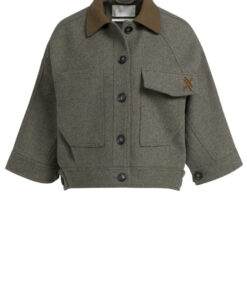 YAYA: Oversized wollen jack met contrasterende kraag