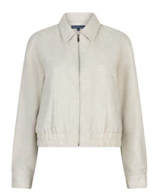 Red Button Linenlook Bomber Jacket