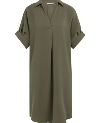 YAYA: V-hals jurk met plooidetail en losse pasvorm